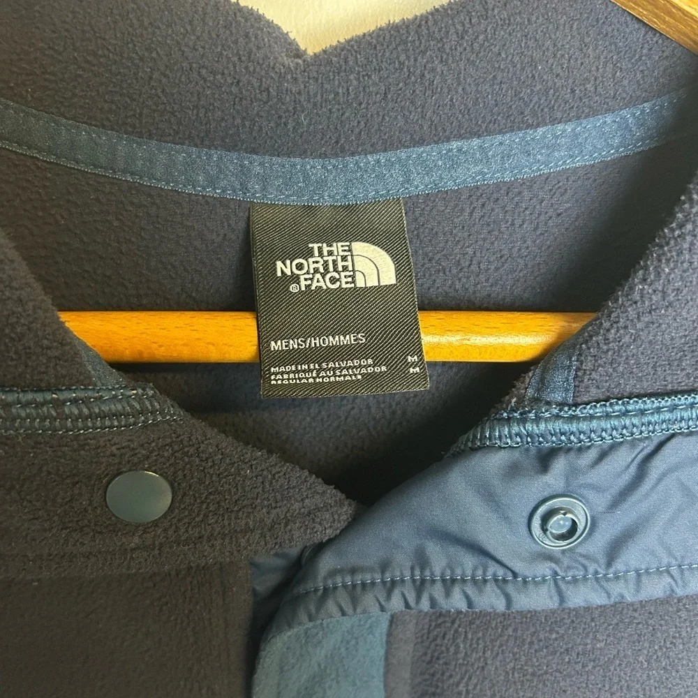 The North Face Fleece Snap Button Sweatshirt Navy Blue Cabincore Outdoor Men M